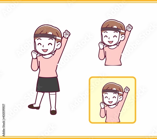 ピンクの服を着た少女