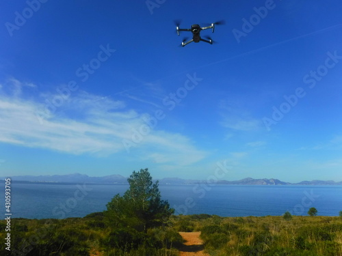 Drone flying over Mallorca beaches