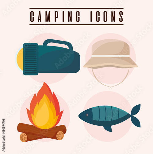 four camping icons