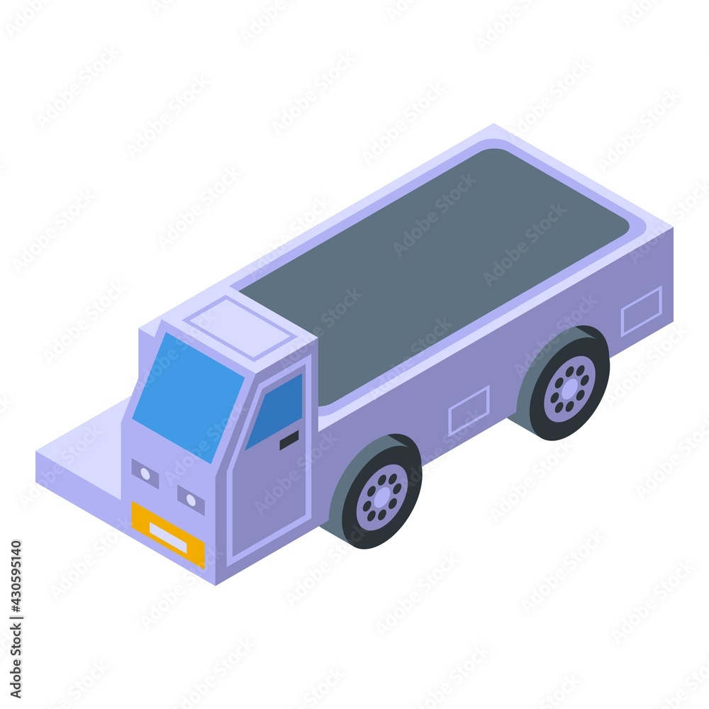 Fototapeta premium Airport baggage vehicle icon. Isometric of Airport baggage vehicle vector icon for web design isolated on white background