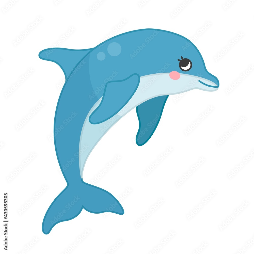 Collection of marine animals in cartoon style. Vector illustration of dolphin.
Collection of marine animals in cartoon style. Vector illustration of dolphin.