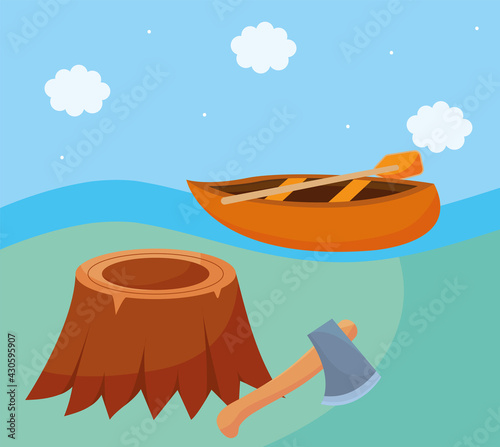 landscape and camping icons