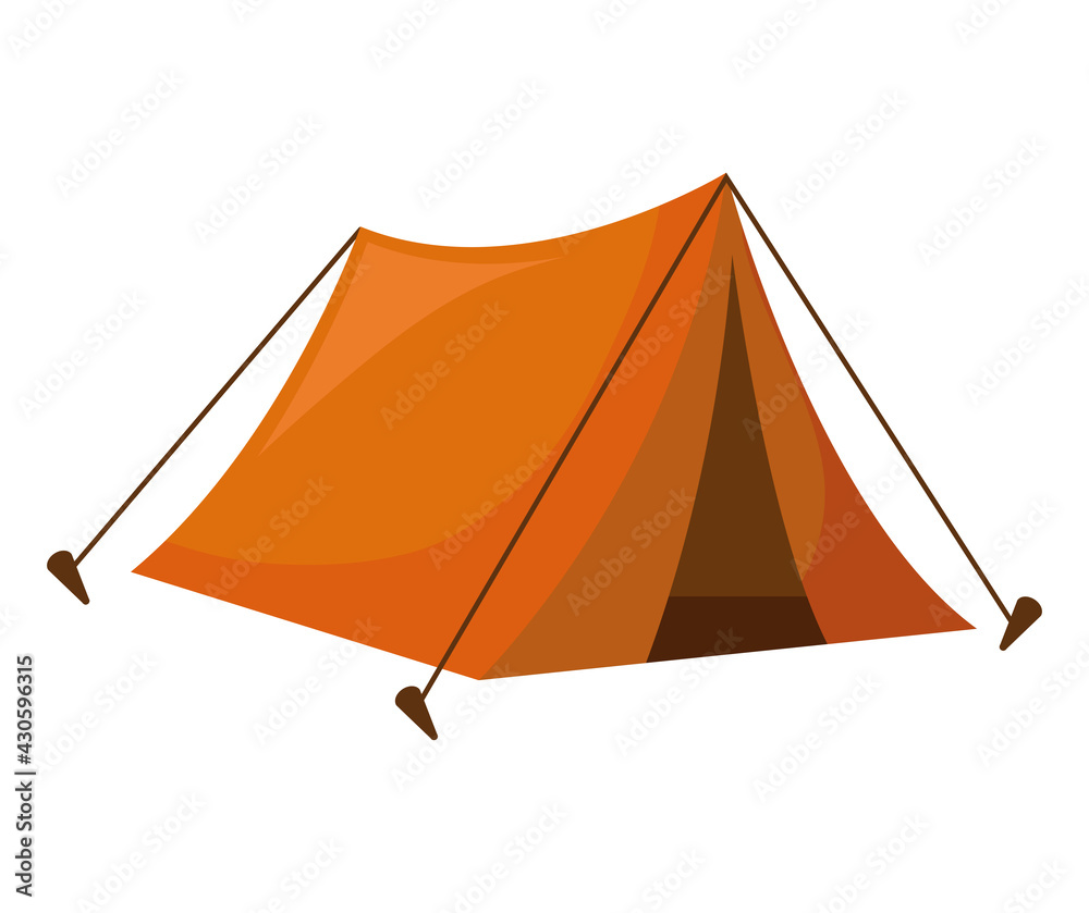 orange tent icon - obrazy, fototapety, plakaty 