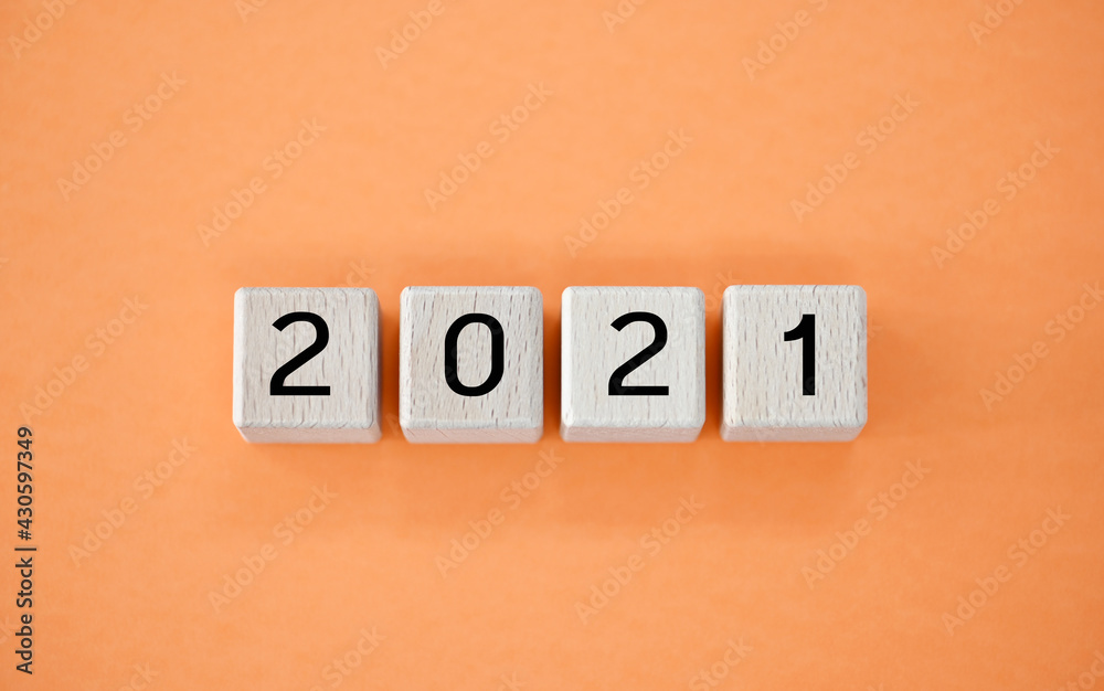 Obraz premium 2021 text with Concept Start New Year 2021