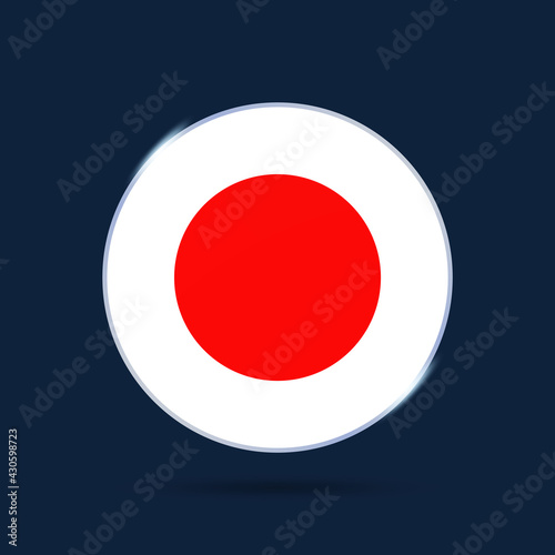 Japan national flag Circle button Icon. Simple flag, official colors and proportion correctly. Flat vector illustration. Free Download Japan national flag Circle button Icon. Simple flag, official colors and proportion correctly. Flat vector illustration. - GFXLoad