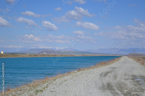 A milky blue colour of Lake Tekapo.