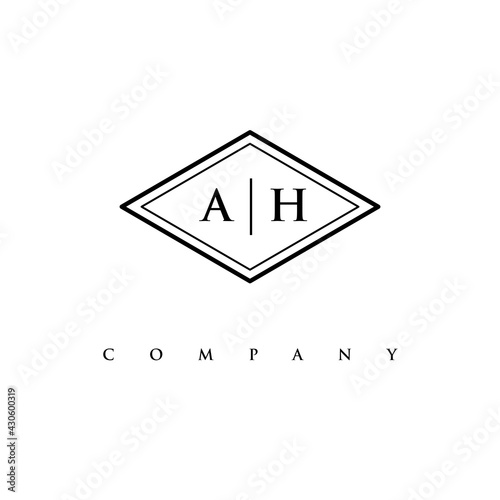 initial AH logo design vector