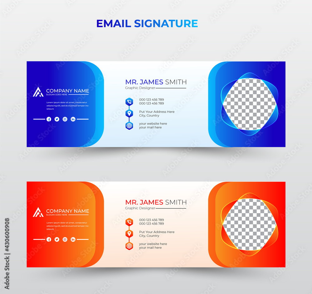 Corporate, Modern and Professional Email Signature. Creative Multipurpose business email signatures Corporate, Modern and Professional Email Signature. Creative Multipurpose business email signatures