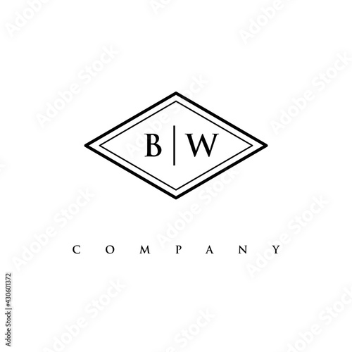 initial BW logo design vector