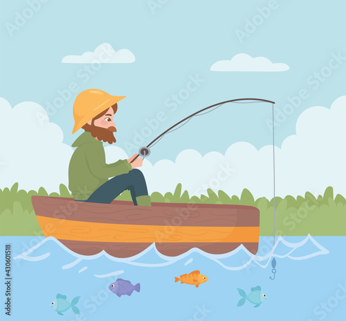 man fishing cartoon