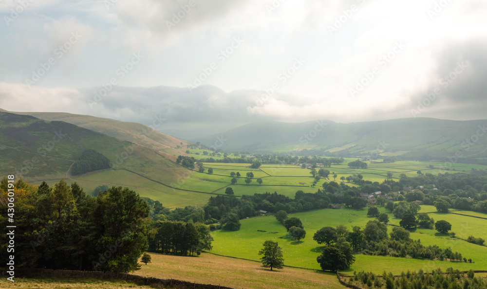 Edale Valley lit up by the sun