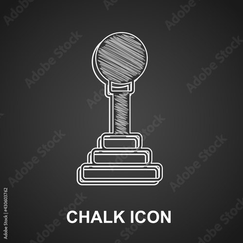 Chalk Gear shifter icon isolated on black background. Manual transmission icon. Vector
