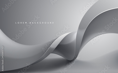 Abstract white geometric wave background
