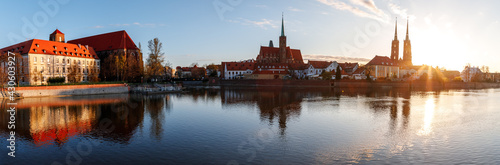 morning view of the sights of the city of wroclaw in poland