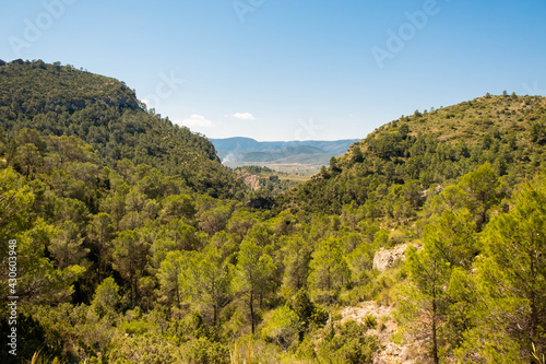  Hiking route in a town in the province of Valencia, nature on a sunny day.