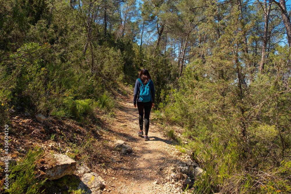 
Hiking route in a town in the province of Valencia, nature on a sunny day.