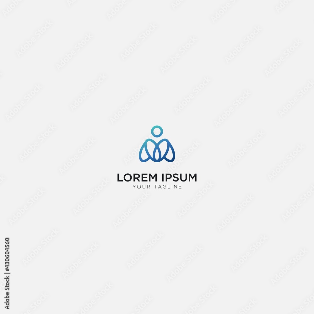 Game console controller logo M and human Game console controller logo M and human