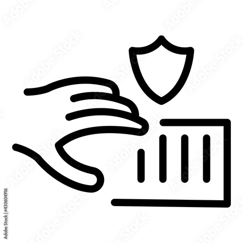 Take compensation icon. Outline Take compensation vector icon for web design isolated on white background