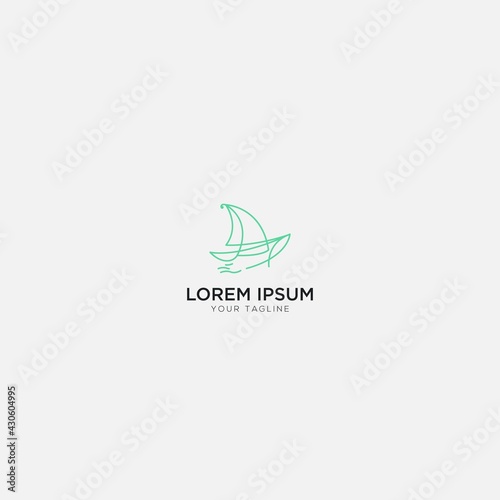 sailboat logo simple line art logo yacht