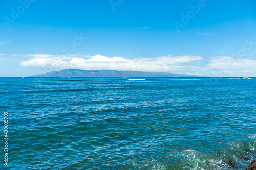 Island over the sea from Lahaina,Maui, Hawaii
