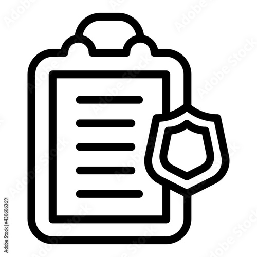 Liability clipboard icon. Outline Liability clipboard vector icon for web design isolated on white background