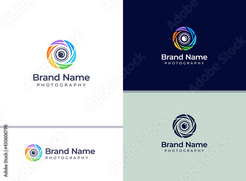 Creative colorful camera logo for photo studio or photographer