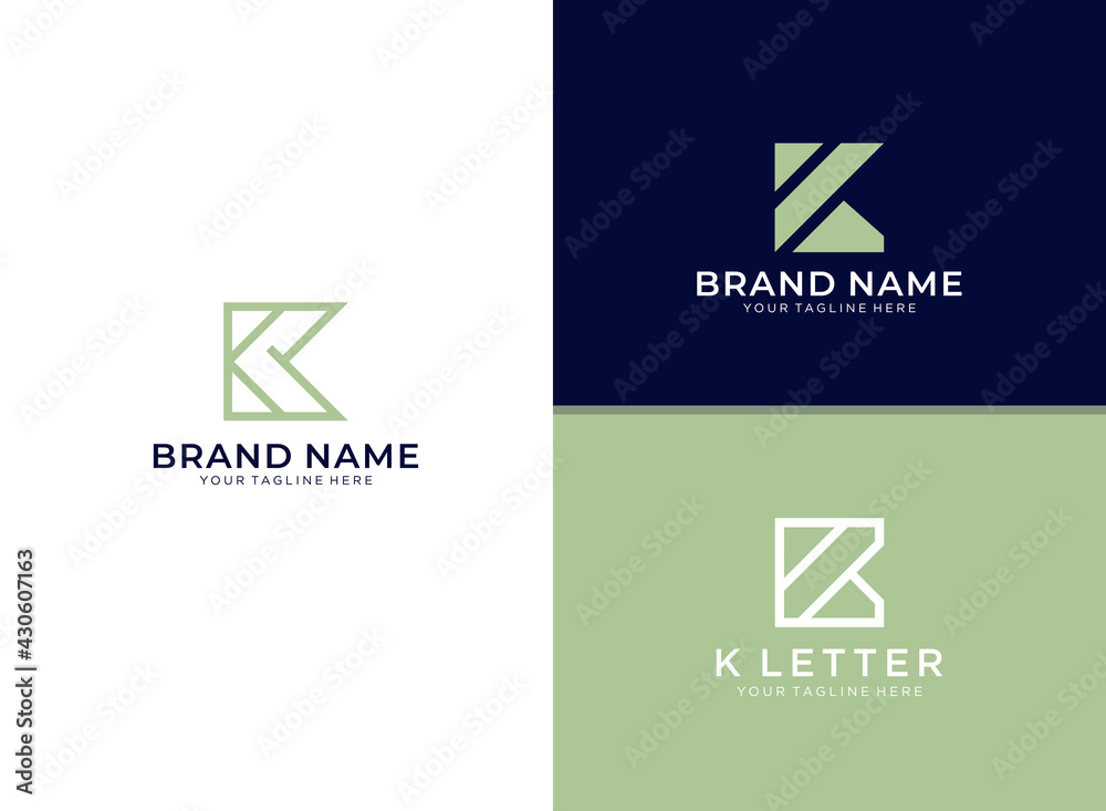 Naklejka premium Simple and minimalist letter K inititals logo template