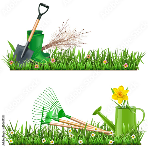 Vector Gardening Borders