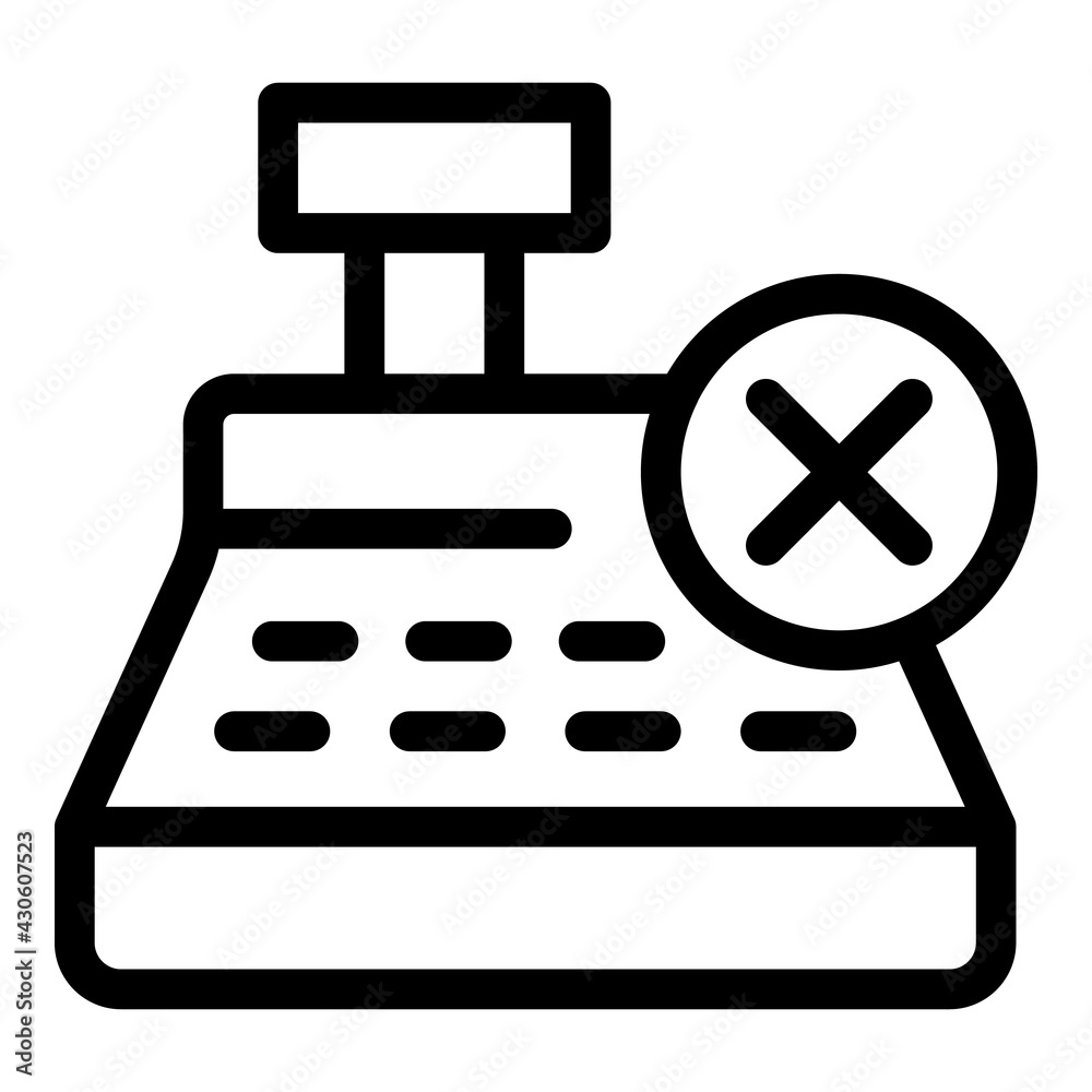 Payment cancellation icon. Outline Payment cancellation vector icon for web design isolated on white background Payment cancellation icon. Outline Payment cancellation vector icon for web design isolated on white background