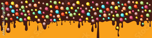 Colorful glaze for baked products. Glaze topping for donuts, cupcakes and Easter cakes. Vector Illustration