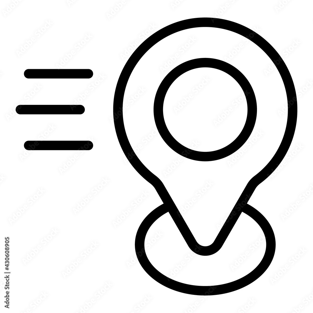 Rush job location icon. Outline Rush job location vector icon for web design isolated on white background Rush job location icon. Outline Rush job location vector icon for web design isolated on white background