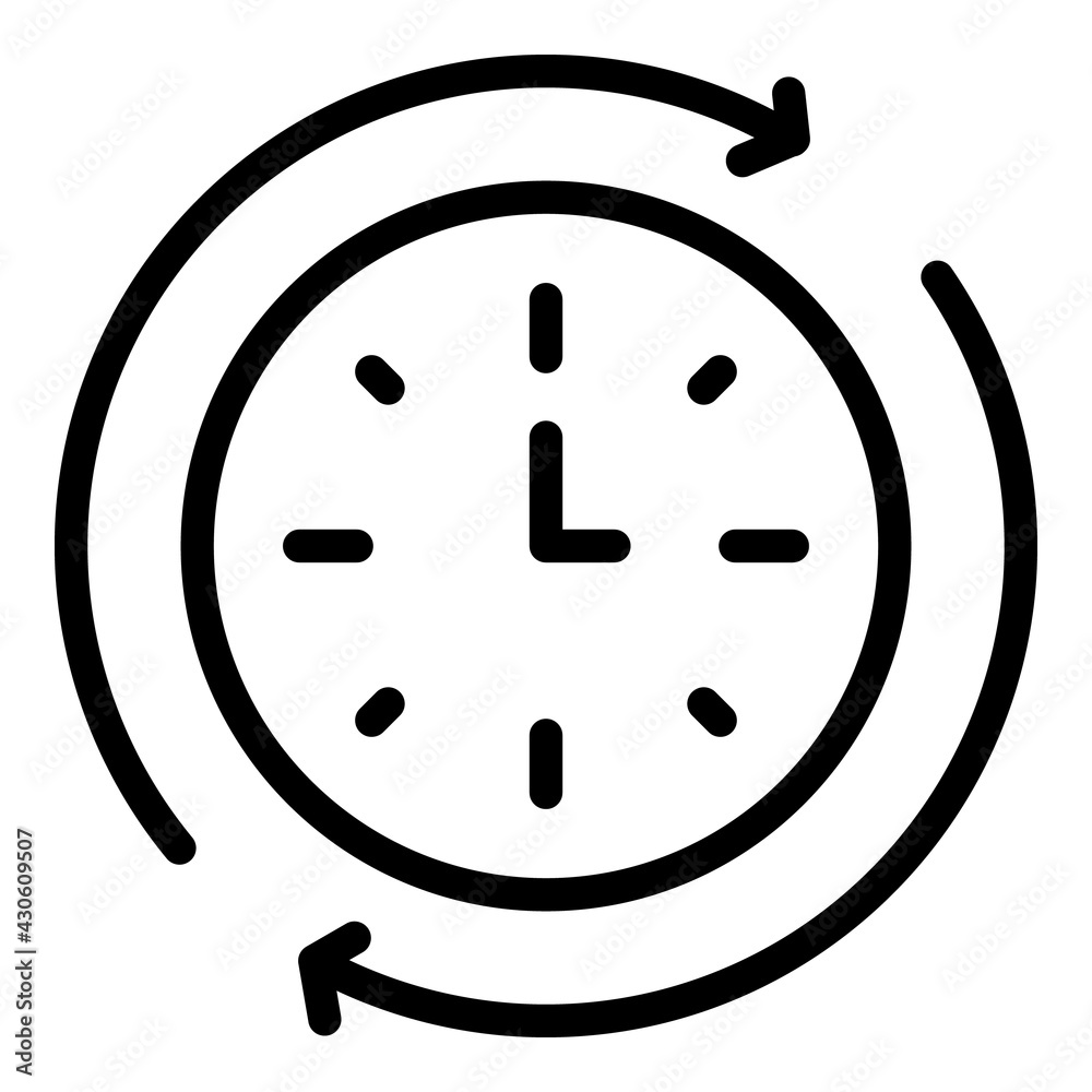 Rush job wall clock icon. Outline Rush job wall clock vector icon for web design isolated on white background