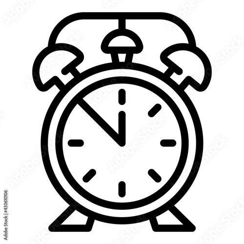 Alarm clock icon. Outline Alarm clock vector icon for web design isolated on white background
