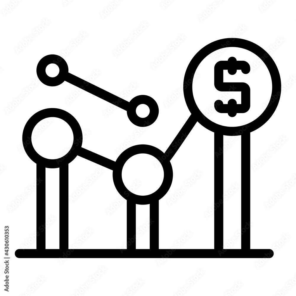 Result money graph icon. Outline Result money graph vector icon for web design isolated on white background Result money graph icon. Outline Result money graph vector icon for web design isolated on white background