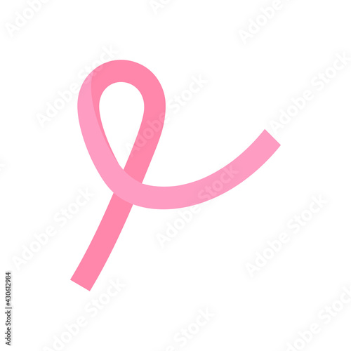 This is a pink ribbon isolated on white background.