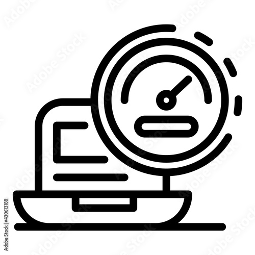 Big data technology icon. Outline Big data technology vector icon for web design isolated on white background