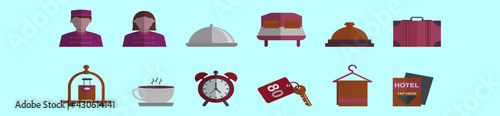 set of concierge cartoon icon design template with various models. vector illustration isolated on blue background