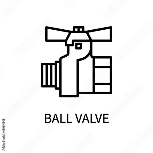 Icon Line Heating Ball Valve In A Simple Style. Vector sign in a simple style isolated on a white background.
