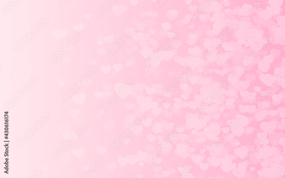 Valentine day pink hearts on pink background.