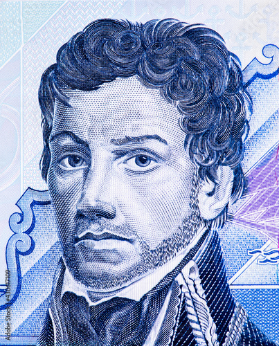 Francisco de Miranda, Portrait from Venezuela  5000 Bolivares 2004 Banknotes. photo