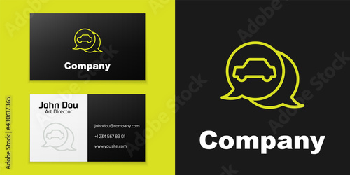 Logotype line Car service icon isolated on black background. Auto mechanic service. Repair service auto mechanic. Maintenance sign. Logo design template element. Vector