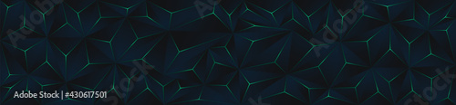 Elegant, modern and abstract dark and green polygon background texture. Premium design.