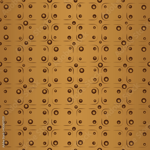 Abstract vector pattern with gold pearls and curved lines