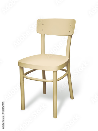 Fototapeta Naklejka Na Ścianę i Meble -  Simple wooden chair isolated on white