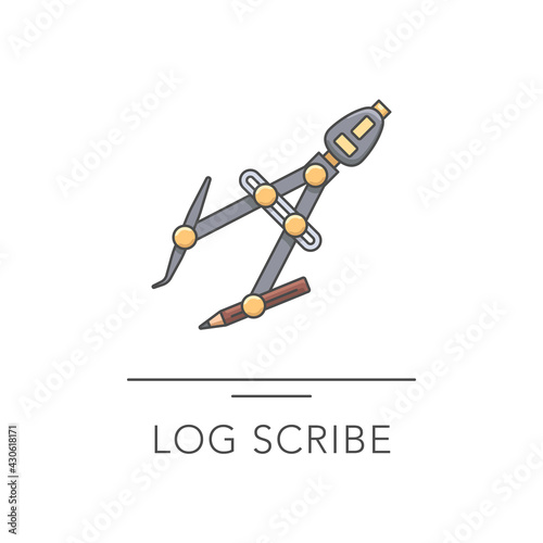 Log scribe outline colorful icon. Vector illustration