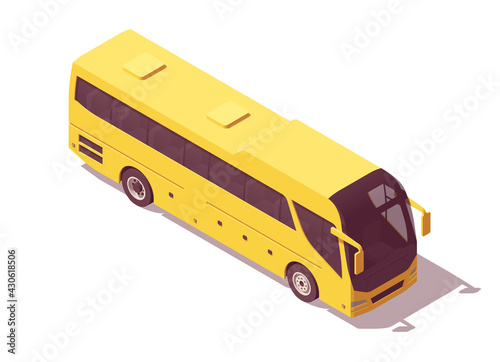 Isometric motor coach bus. Vector illustration