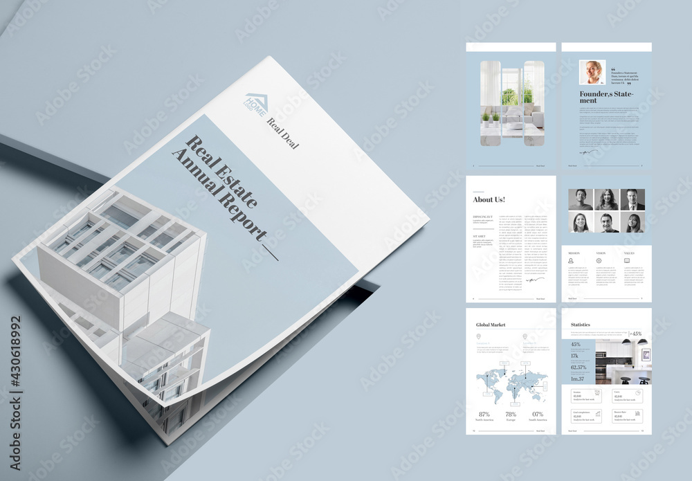 Real Estate Brochure Layout Stock Template | Adobe Stock