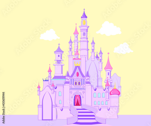 Photo Princess pink fairy tale castle