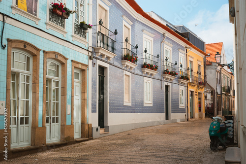 View on the typical beautiful old facades buildings  in Aveiro city in Portugal © Patricia Chumillas
