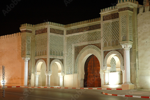 Architecture of  the old town of Meknes in Morocco